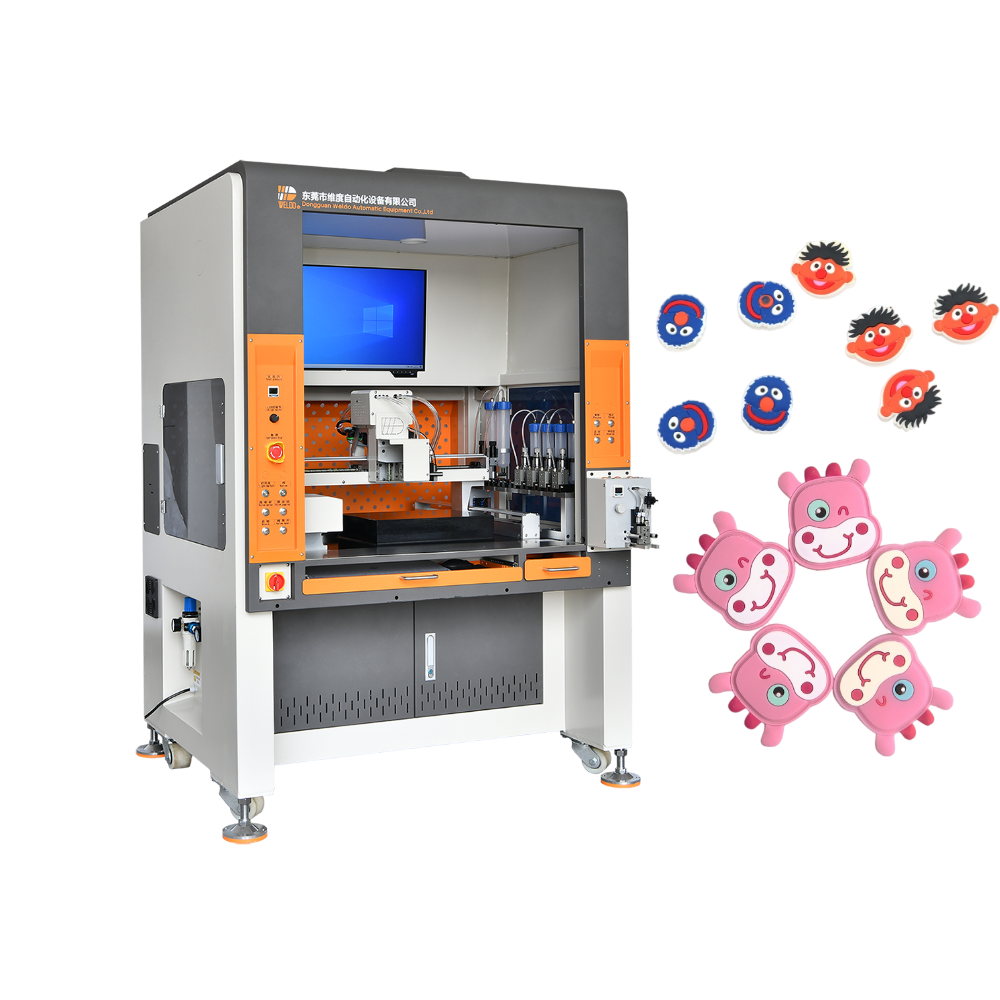 soft pvc rubber patch filling machine for custom bag labels